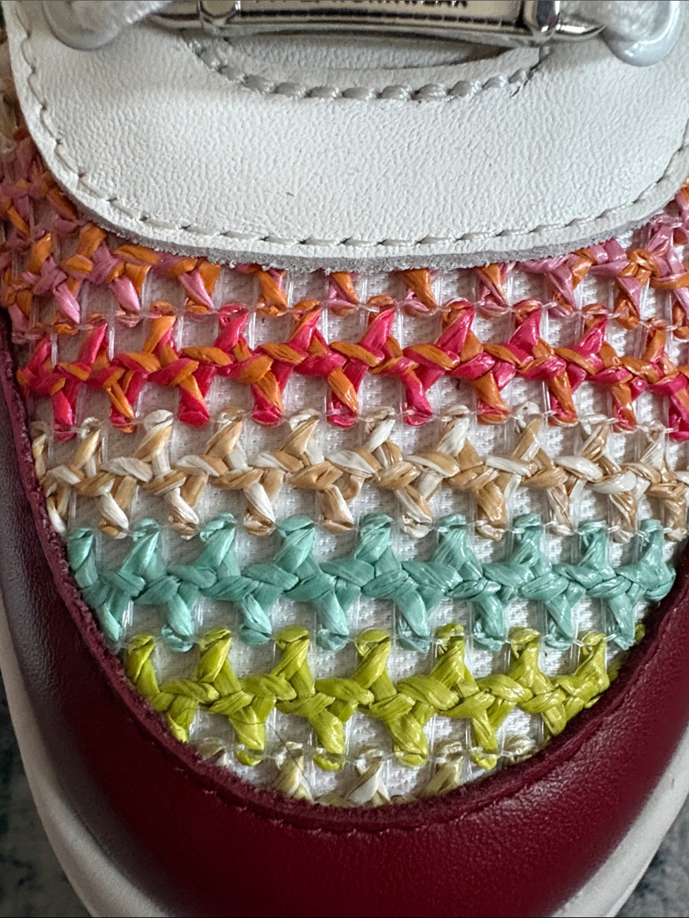 Marc Jacobs Rainbow Knit Sneakers with Burgundy Trim - Picture 6 of 7